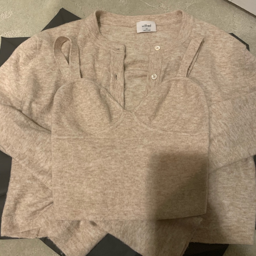 Aritzia wilfred sicily cardigan set